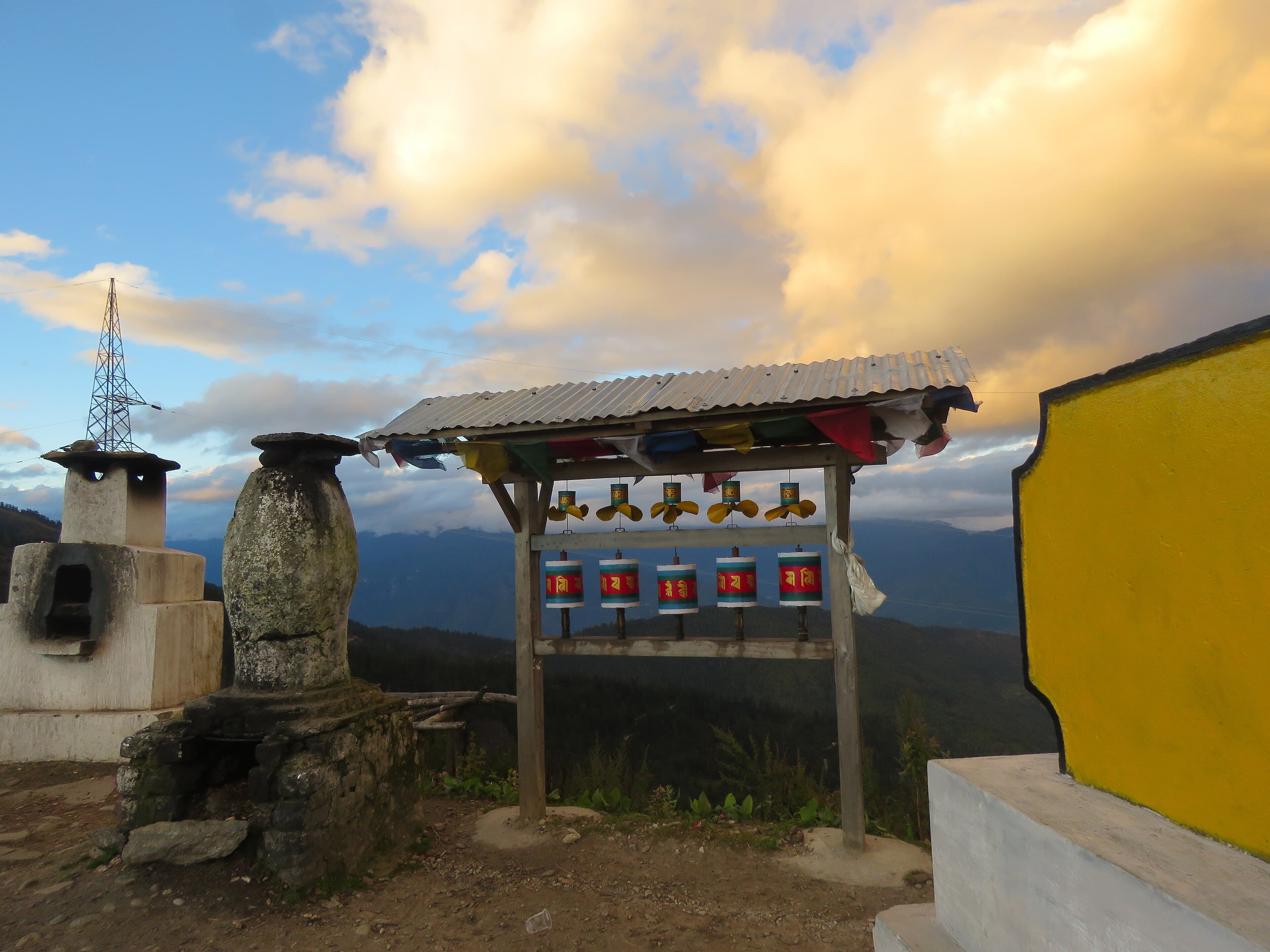 Prayer flags at Chele La pass between Paro and Haa, Bhutan